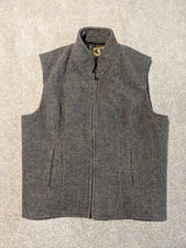 Wyoming Traders Vest Womens Large Gray Virgin Wool Western Lined Cowgirl Zip 