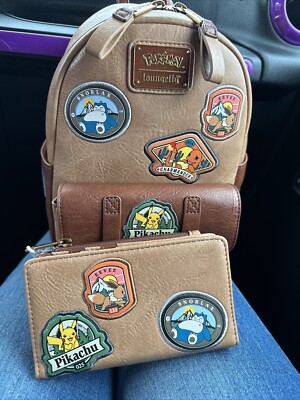 Pokemon backpack purse brand new with card wallet Loungefly Pokemon Water Type Mini Backpack + Wallet Set | eBay main image 3