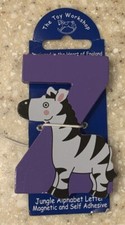 The Toy Workshop - Wooden Magnetic Jungle Alphabet Letter Purple  Z  Zebra FLAW