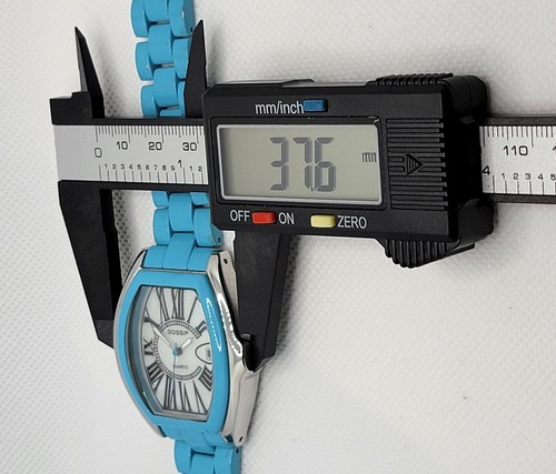 Ladies Gossip Elegant Silver Tone White Dial Blue Link Bracelet Watch F9 - Picture 7 of 9