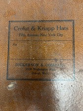 Vintage New York Crofut  Knapp Hat Box with 2 Woman's Hat Mid 1900's EXT RARE