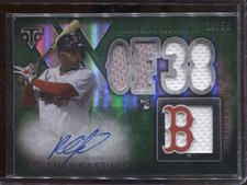 Rusney Castillo 2015 Triple Threads Auto Rookie Jumbo Jersey 19/50 RC Red Sox SP