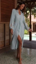 Tigerlily Maeva Aubrey Midi Dress Whisper Blue Size AU 8 US 4 Brand New With Tag