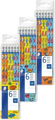 Staedtler Comic Art HB Bleistift - 6er Pack sortiert: Radiergummi Spitze