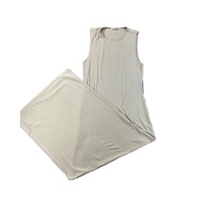 Reformation Dress S Tan Maxi Fit Flare Stretch Rou Sleeveless Tank Flowy