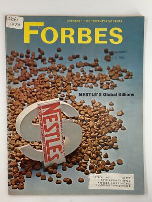 VTG Forbes Magazine October 1 1970 Nestle's Global Billions of Chocolates