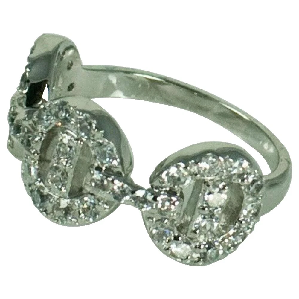 Anillos de moda Bañado en Plata Cristal