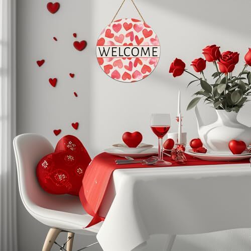 Valentines Day Door Decorations Heart Wreath Pink Red Heart Valentines Day - Picture 5 of 7