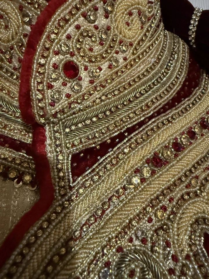 Manish Creation 新郎套装传统民族 Sherwani 真丝手工缝制尺寸 42 — 第 2/4 张图片