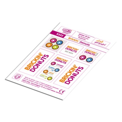 Brickin' Donuts Shop   STICKER fit for building blocks tiles /5333