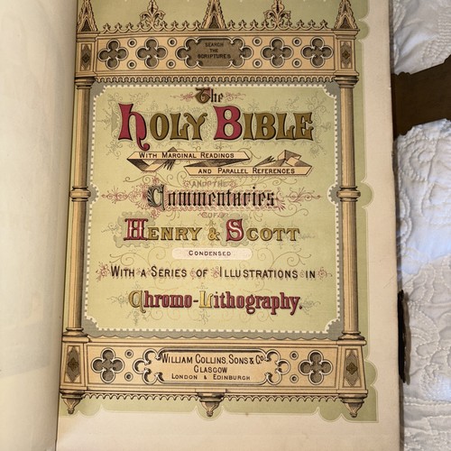 Large Antique Holy Bible, Brass Clasp Leather Bound Vintage Book. MakeOffer - Picture 7 of 10