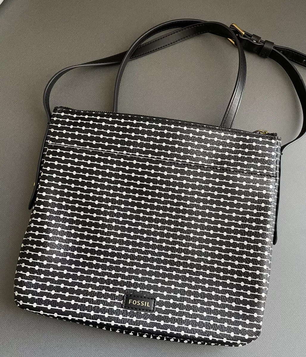 Fossil black and white crossbody on sale