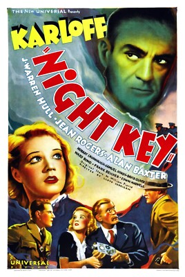 Night Key 1937 Sci-fi Movie Boris Karloff Poster Classic reprint wall 12x18