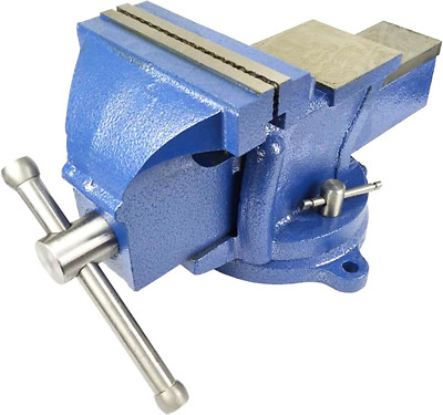 6'' Bench Vise, Double Swivel Rotating Vise Head, Heavy Duty Table Top Pipe Vise 