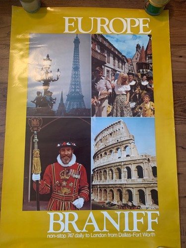 Braniff Europe Poster - 747 Dallas Fort Worth - Picture 5 of 7