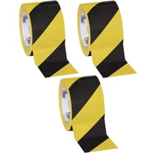 Tape Logic Black/Yellow Striped Vinyl Safety Tape 3" x 36 yard (3 Roll/Case)