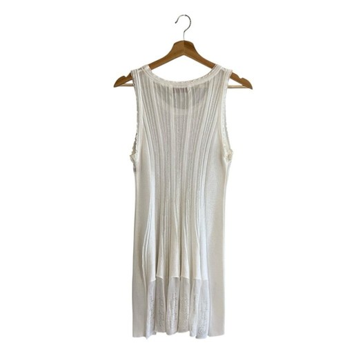 Vestido tejido etiqueta naranja Missoni vintage talla 42 blanco roto diseñador verano resort - Imagen 2 de 10