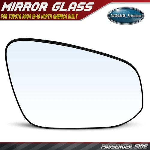 Passenger Right Side Mirror Glass with Manual Adjust for Toyota RAV4 2013-2018