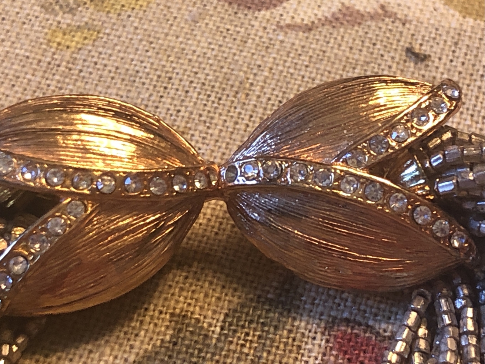 Gold Seed Bead Necklace, Gold And Rhinestones Clasp, … Gem