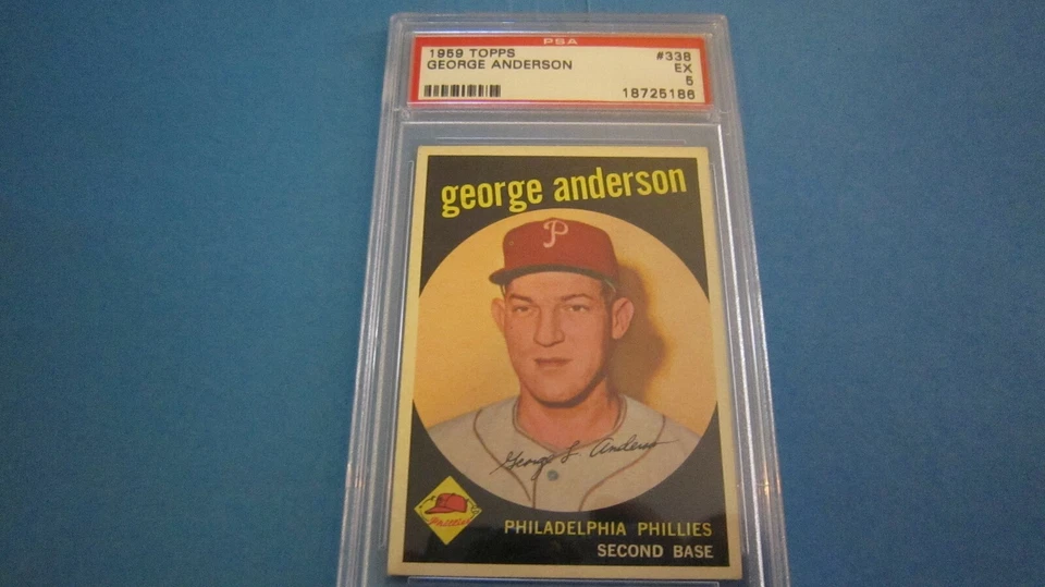 George Sparky Anderson 1959 Topps RC Rookie Card PSA 5 #338 CENTERED - Image 4 of 4