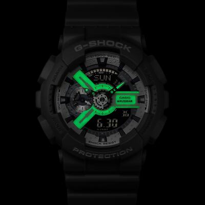 CASIO G-SHOCK GA-110HD-8AJF HIDDEN GLOW Series Watch Gray Luminous