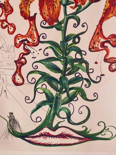 Salvador Dali - Flora Dalinae " Tiger lilies " Etching Arches Signed Framed 1972 - Picture 5 of 10