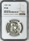1959 PROOF FRANKLIN SILVER HALF DOLLAR NGC PF68 BRIGHT WHITE