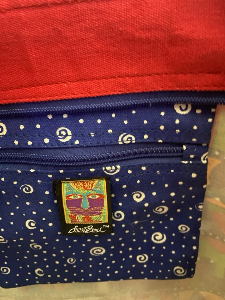 Laurel Burch сумка с короткими ручками Дамская сумка по всему кошки большой холст наплечная сумка - Изображение 4 из 4