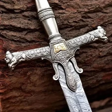 Hand Forged Damascus Steel Viking Sword Sharp Medieval Sword with Sheath gift Bf