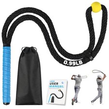 Premium Golf Swing Rope Training Aid With Ball  Grip For Tempo Training Black