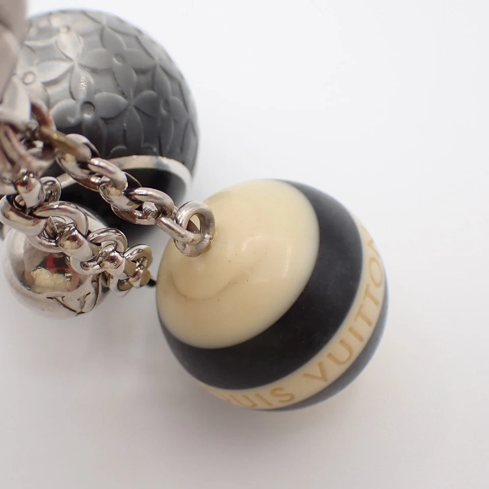 Подвеска для сумки LOUIS VUITTON с логотипом Bijoux Sac Mini Lin серебристая черная M65701 61KP112 - Изображение 4 из 4