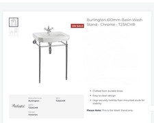 Burlington Bathrooms 61cm Chrome Wash Stand T23ACHR Basin Stand Only (Not Basin)