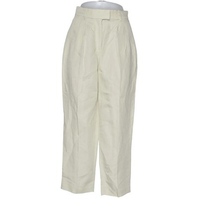 H&M, Hose, Größe: 38, Beige, Leinen/Polyester/Viskose, Einfarbig, Damen #PoG