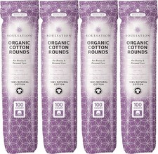 Organic Cotton Rounds, 400 Count - Makeup Remover Pads for Face, Lint-Free