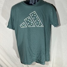 Adidas Graphic T-Shirt Mens Size M Green Short Sleeve Big Logo Tee