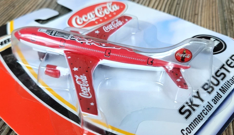 Avión comercial vintage Matchbox Sky Busters Coca-Cola diecast Mattel 2000 Foto 3 de 4