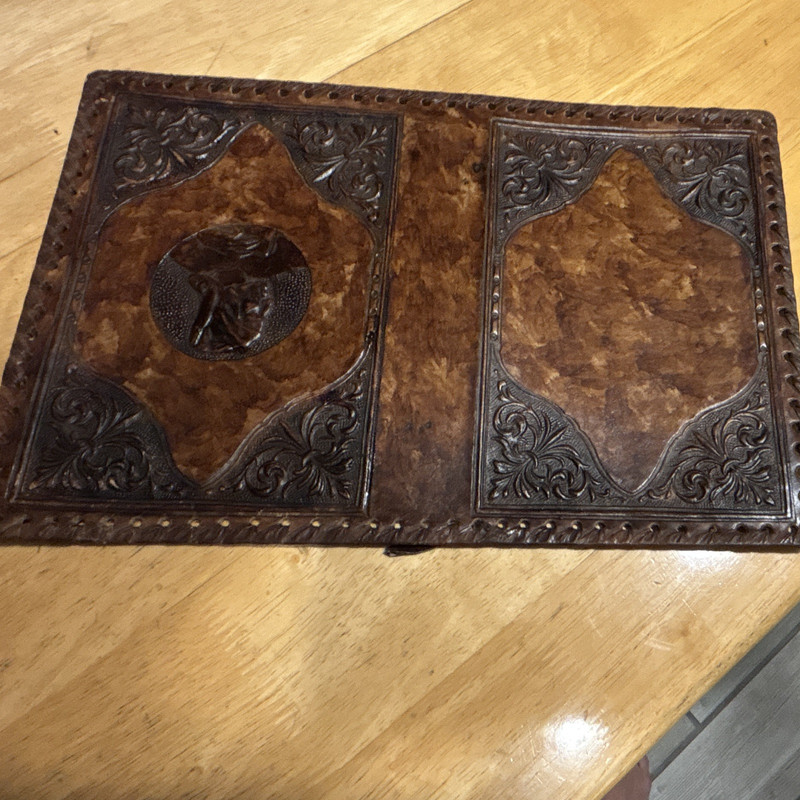 Vintage Brown Leather Bible/Book Cover Book-Bound Format, MPN Does Not Apply