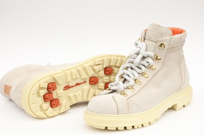 Santoni Farah Mountain Hiking Men's Natural Suede Boots US 10.5 - UK 9.5