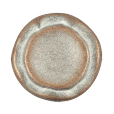 12 Pieces Rustic Circles Metal Shank Buttons. 23mm 7/8 inch Copper White Patina