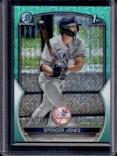 2023 Bowman Mega Box Spencer Jones Prospects Aqua Refractor #/225 Yankees