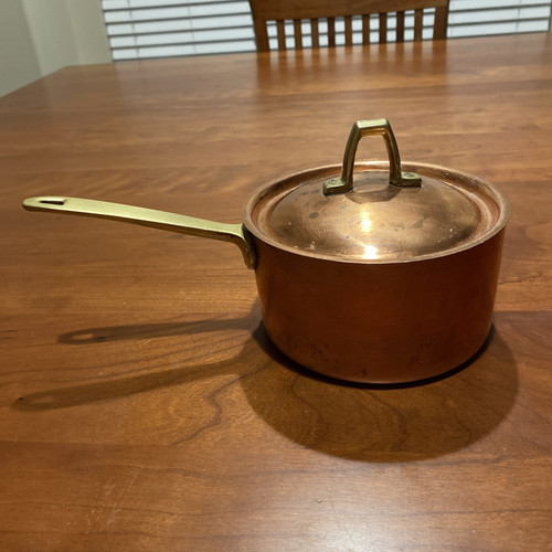 VTG Paul Revere 1776-1976 1Qt USA Copper Brass SS Saucepan W/Lid - Picture 1 of 6