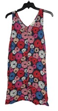 Loft Womens Fireworks Dress Size XL Colorful Geometric Floral Print Sleeveless
