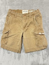 Abercrombie Kids Cargo Shorts Size 14 Tan 100 Cotton Pockets khaki