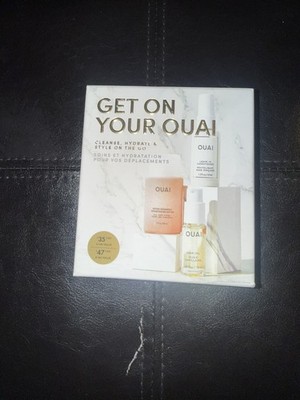 OUAI Get On Your OUAI Travel Hair Set Detox Shampoo LeaveIn Conditioner Hair Oil