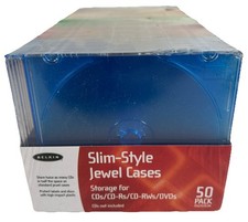 Belkin Slim Multi Color Jewel Cases 50 Pack CD DVD Sealed