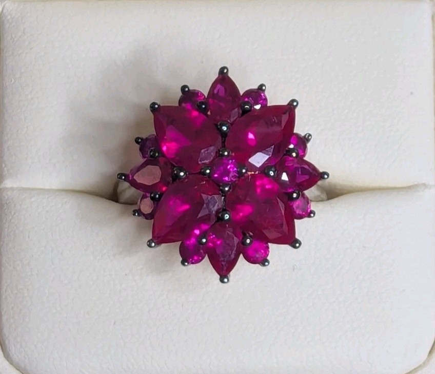 Lab Created Ruby Cocktail Ring - Size 9.5 - image 1
