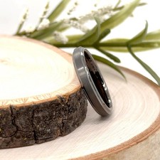 4mm Gray Tungsten Carbide Ring For Christmas Gift High Polished Matt Finish Band