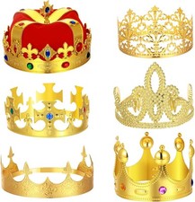 Maitys 6 Pack King and Queen Crowns Royal Crown Gold Jeweled Costume...