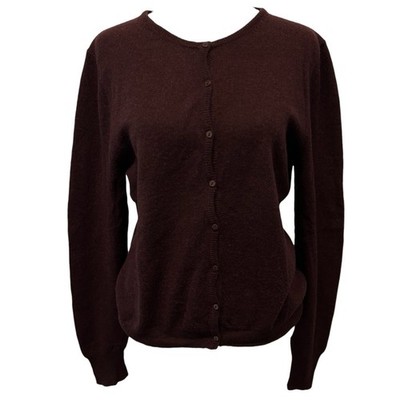 DOUUOD Plum Wool Button Up Knit Cardigan Sweater Made in Italy Women s Sz S/M