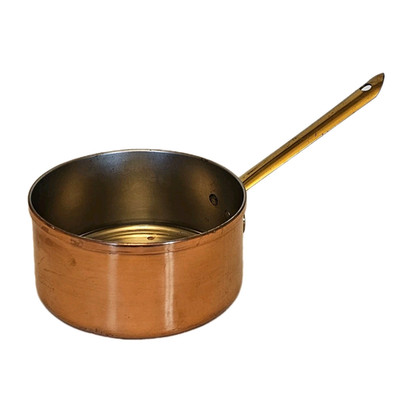 Benjamin & Medwin Copper Sauce Pan Pot Brass Handle 6.5'' x 3'' Korea Decor Only